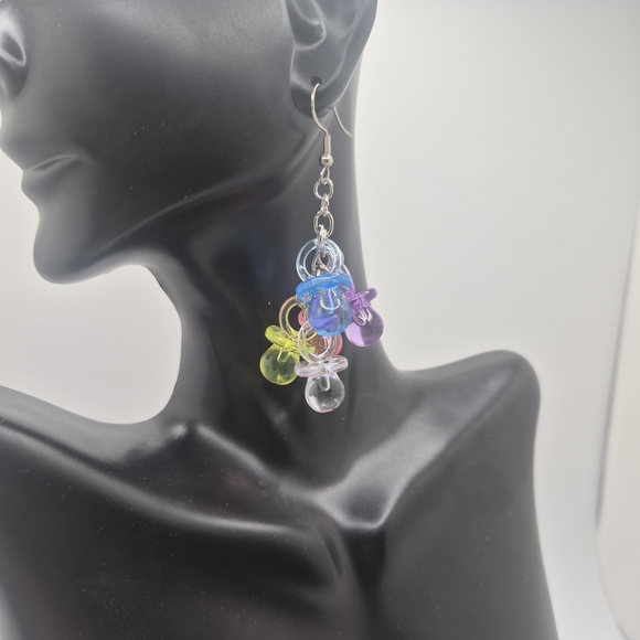 Multicolor Pacifier Earrings - Picture 2 of 4